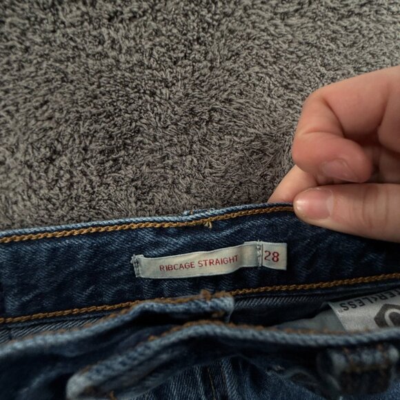 Levi's Premium Ribcage Straight Women 28 Blue Denim Jeans Big E ACTL 29x25 - Picture 15 of 16